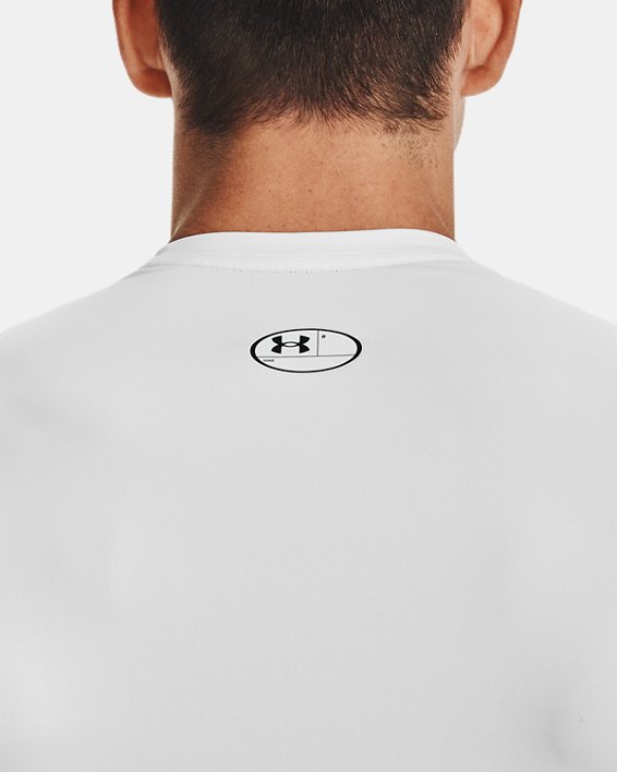 Men's HeatGear® Short Sleeve, White, pdpMainDesktop image number 3